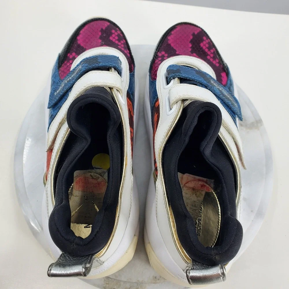 Michael Kors Keeley Multi Color Snakeskin Leather Chunky Sneakers Women 8M Shoes